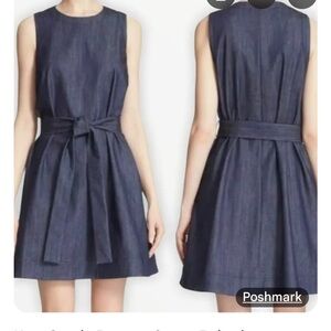 Kate Spade Navy Denim Sleeveless Dress with Belt Sz XL